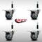 Service Caster 3'' SS Thermoplastic Rubber Swivel 7/8'' Expanding Stem Caster Set Total Lock Brake, 4PK SCC-SSEXTTL20S314-TPRB-78-4 - alternate 2